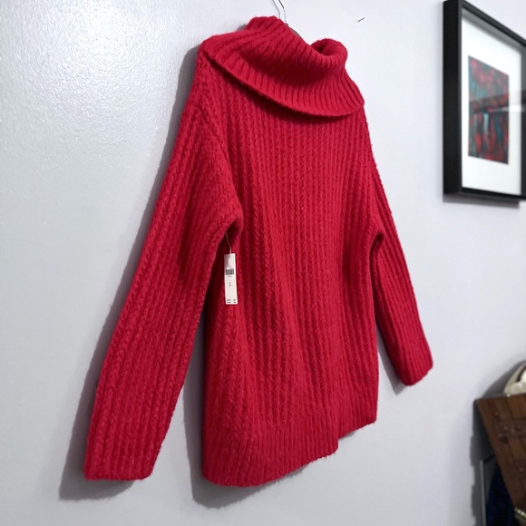 NWT Maeve By Anthropologie Cherry Red Cowl Neckline Pullover Knit Sweater π - Picture 9 of 16